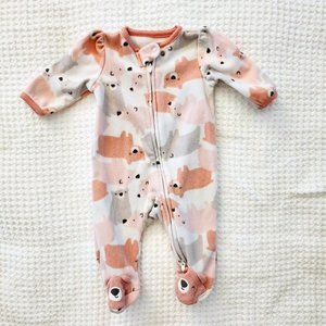 1 piece jammies by Carter's, Size 3M, fleece, polar bear print